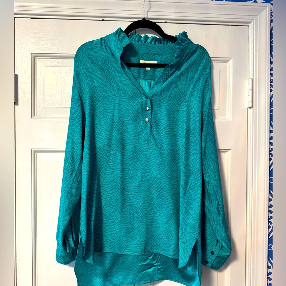 Silk Green Britt Ryan Blouse. Size Large